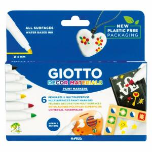 Paint Marker GIOTTO 0,4mm  6er, Universal-Fasermaler in 6 Farben, GIOTTO