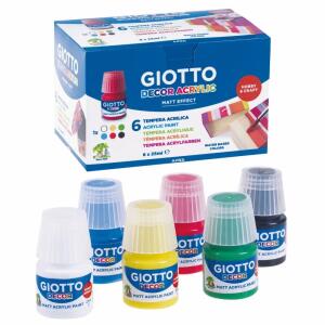 Acrylfarben GIOTTO Decor  6x 25ml, Farbe auf Wasserbasis, mit Matteffekt,, deckend, geruchsneutral,, LYRA