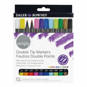Fasermaler Doppelspitze  simply 12er, 12 Farben, DALER ROWNEY