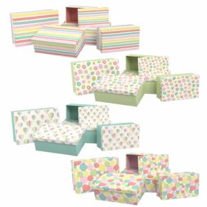Geschenkboxen-Set Pastel  Colors 5er sortiert, rechteckig, 4 verschiedene Ausführungen,, Heku
