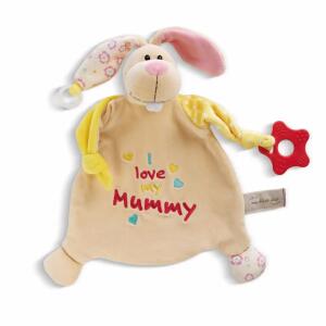 NICI Schmusetuch Hase  25x25cm, mit Beißring und Schnullerbefestigung, ab 0 Monaten,, NICI