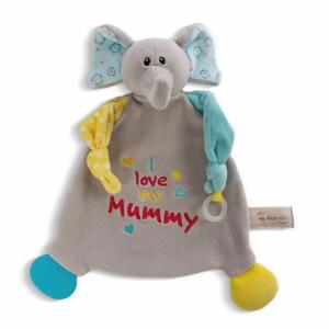 NICI Schmusetuch Elefant  25x25cm, mit Beißring und Schnullerbefestigung, ab 0 Monaten,, NICI