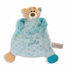 NICI Schmusetuch Bär  25x25cm, mit Beißring und Schnullerbefestigung, ab 0 Monaten,, NICI
