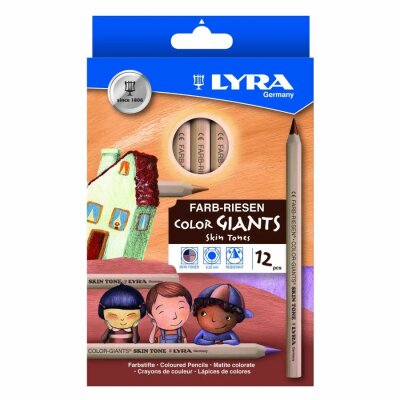 LYRA Farb-Riesen Skin  Tones 4 Farben 12er, sechskant, Kartonetui, LYRA