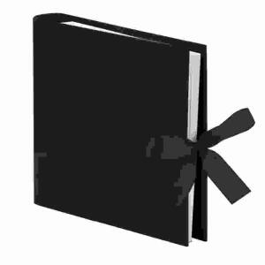 Fotoringbuch schwarz  2-Ring-Bindung, Größe (B x H x T): 265 x 220 x 35 mm ,, 50 Seiten, Seidenband,