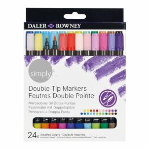 Fasermaler Doppelspitze  simply 24er, 24 Farben, DALER ROWNEY