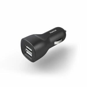 Ladegerät Auto  2x USB-A-Buchse, 12W, schwarz,, HAMA