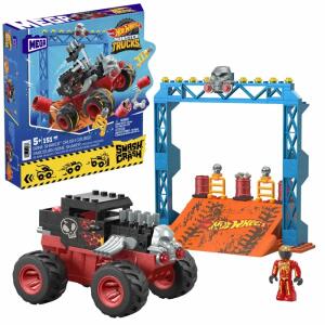 MEGA Hot Wheels Monster  Trucks Bone Shaker Crash, Auto mit Fahrer, zurückziehen und losfahren,, ab 5 Jahren,, Mattel