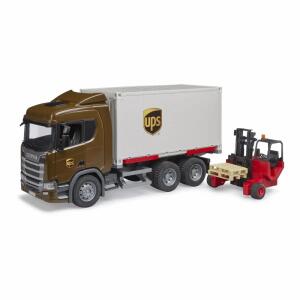bruder Logistik-LKW UPS  Scania Super 560R 1:16, inklusive Mitnahmestapler,, BRUDER
