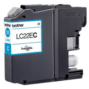 Tintenpatrone für Brother Drucker LC-22EC, cyan, 1.200 Seiten