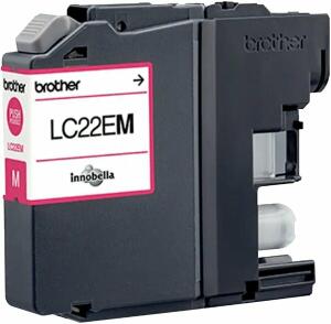Tintenpatrone für Brother Drucker LC-22EM, magenta, 1.200 Seiten