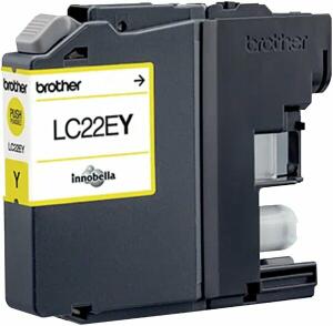 Tintenpatrone für Brother Drucker LC-22EY, gelb, 1.200 Seiten