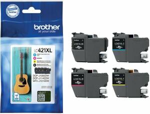 Tintenpatronen LC-421XLVALDR für Brother Drucker, XL Value Pack, cyan, magenta, gelb, schwarz