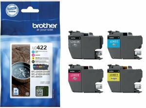 Tintenpatronen LC-422VALDR für Brother Drucker, Value Pack, cyan, magenta, gelb, schwarz
