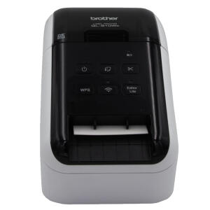 Etikettendrucker QL-810Wc, Thermodirektdruck, Auflösung: 300 dpi, Etikettenbreite: max. 62 mm, automatische Schneideeinheit, Schnittstelle: USB Full Speed / WLAN, Rot-Schwarz-Druck mit DK-22251 für Einzeletikettenrollen und Endlos-Etiketten