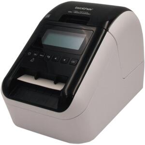 Etikettendrucker QL-820NWBc, Thermodirektdruck, Auflösung: 300 dpi, Etikettenbreite: max. 62 mm, automatische Schneideeinheit, Rot-Schwarz-Druck mit DK-22251 für Einzeletikettenrollen und Endlos-Etiketten, LAN, WLAN, Speicher 6 MB, Bluetooth USB Schnittst