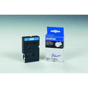 Schriftbandkassette, TC203, 12 mm x 7,7 m, laminiert, blau auf weiß