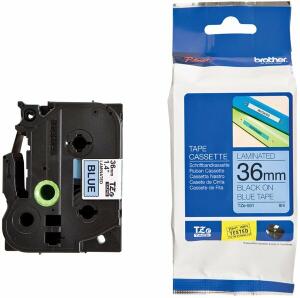 Schriftbandkassette TZe-561,36 mm breit/8 m lang, schwarz auf blau, laminiert