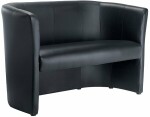 Club-Sofa, schwarz, Echtleder