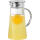 Glaskaraffe PORTO mit Griff, Deckel aus Edelstahl, Inhalt: 1 Liter, Höhe 22,6 cm, Breite 10,8 cm