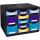 Exacompta Schubladenbox Bee Blue Multi Box, 11 Fächer, mehrfarbig, 7 kleine und 4 sehr hohe Schubladen