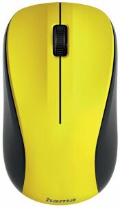 Optische 3-Tasten-Funkmaus MW-300 V2, gelb, geräuschlos, mit USB-Empfänger, für Rechts-und Linkshänder, Scrollrad, inkl. 2 x AAA Batterien