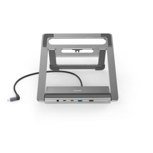 USB-C-Docking-Station Connect2Office Stand, grau, Notebook-Halterung, 12 Ports, 4 x USB-A, 2 x USB-C, 2 x HDMI, 1 x DisplayPort, USB-C Power Delivery, 3,5-mm-Klinke/AUX LAN/Ethernet