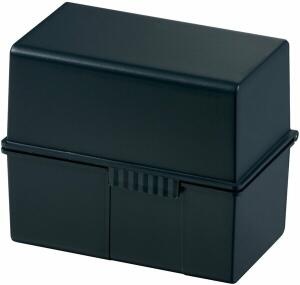 Karteibox DIN A6 quer, schwarz, inkl. A-Z-Register und 100 Karten liniert