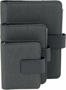 Systemplaner, DIN A7, recyceltes PET, anthrazit, Systemeinlage, Außenmaße: 11,5 x 14 x 3 cm