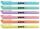 Textmarker Highliner 6er Etui, pastell, Keilspitze, zitronengelb, blassrosa, orange, mintgrün, türkis, helllila, Tinte auf Wasserbasis