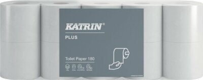Toilettenpapier Plus Toilet 180, 4-lagig, 180 Blatt/Rolle, hochweiß, 1 Packung = 10 Rollen