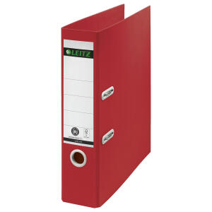 Ordner 180° Recycle, A4, breit, 80 mm, rot, 100 % recyceltes Material