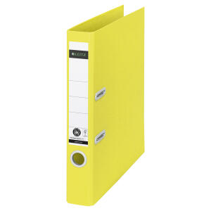 Ordner 180° Recycle, A4, schmal, 50 mm, gelb, 100 % recyceltes Material