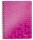 Collegeblock WOW A5, kariert, pink, 2-fach gelocht, mikroperforiert, spiralgebunden, 80 Blatt, 80 g/qm, Sichthülle, PP-Einband, Maße: 307x240x20mm