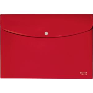 Sammelmappe Recycle, rot, A4, blickdicht, Druckknopfverschluss