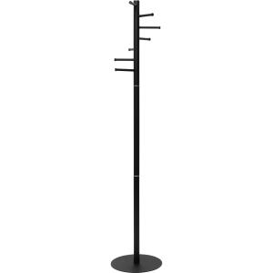 Garderobenständer MAULcaurus, schwarz matt, 7 verschraubte Metallstangen, Fuß 35 cm Ø mit 5 Filzpads, fester Stand