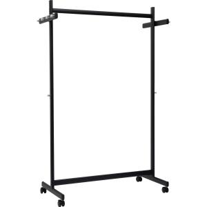 Reihengarderobe MAULsamba, 100 cm, schwarz, 40 kg belastbar, 4 Doppellenkrollen, 2 feststellbar
