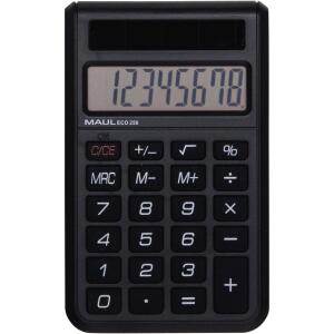 Taschenrechner ECO 250 mit 8-stelliger LCD-Anzeige, Solarbetrieben, Gehäuse zu 80 % aus recyceltem Kunststoff