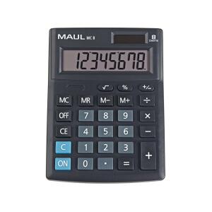 Maul Tischrechner MC 8 mit  8-stellige LCD-Anzeige, schwarz,  Solar-/Batteriebetrieb