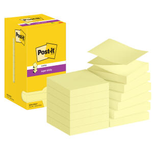 Haftnotiz Super Sticky Z-Note, 76 x 76 mm, 12 x 90 Blatt, gelb