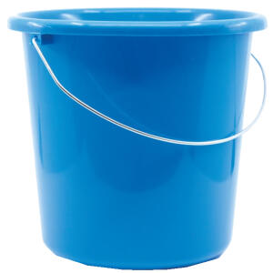 Haushaltseimer, 5 Liter, blau, mit Metallbügel und Maßeinheit, Siebdruck möglich