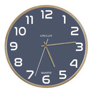 Unilux BALTIC Wanduhr hellblau, 31,5 cm Durchmesser, mit Rahmen und Zeigern aus Holz, inkl. Batterie