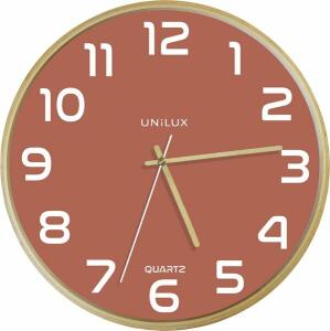 Unilux BALTIC Wanduhr rosa,  31,5 cm Durchmesser,mit Rahmen und Zeigern aus Holz, inkl. Batterie