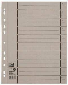 Oxford Trennblatt A4 mit Perforation, aus 250 g/m² Manilakarton (RC), grau