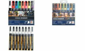 Securit Kreidemarker ORIGINAL MEDIU M, 8er Etui, Erdfarben (70020111)