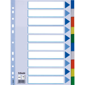 ESSELTE Register blanko A4 PP 10teilig + Deckblatt farbig