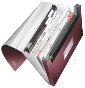 LEITZ Fächermappe Style, A4, PP, 6 Fächer, granat-rot (80395728)