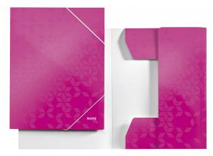 LEITZ Eckspannermappe WOW, DIN A4, Karton, pink-metallic (80398223)