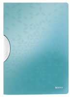 LEITZ Klemmhefter WOW ColorClip, DI N A4, PP, eisblau...