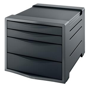 ESSELTE Schubladenbox Europost 4 S chubladen anthrazit (80623761)
